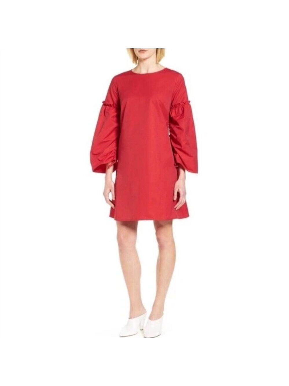 *Halogen Bold Red Parachute Sleeve Shift Dress – Women’s Size Small